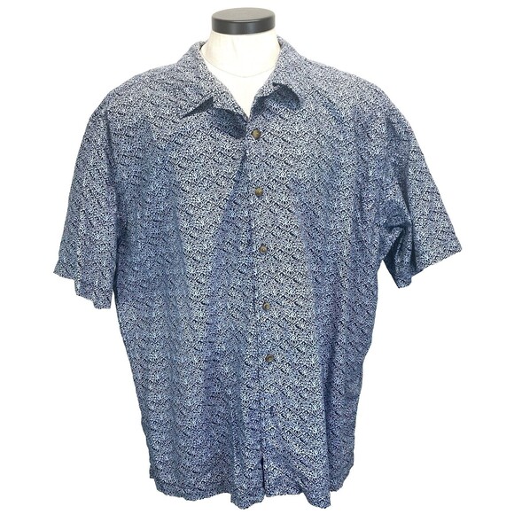 Eddie Bauer Men's XXL Tribal Camp Shirt Button Up Weathered Linen Blue Vacation - Picture 1 of 11